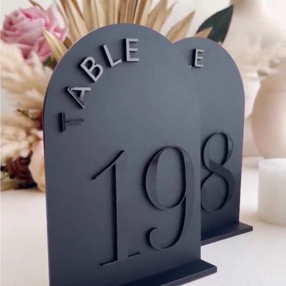 Black Table Number Sign